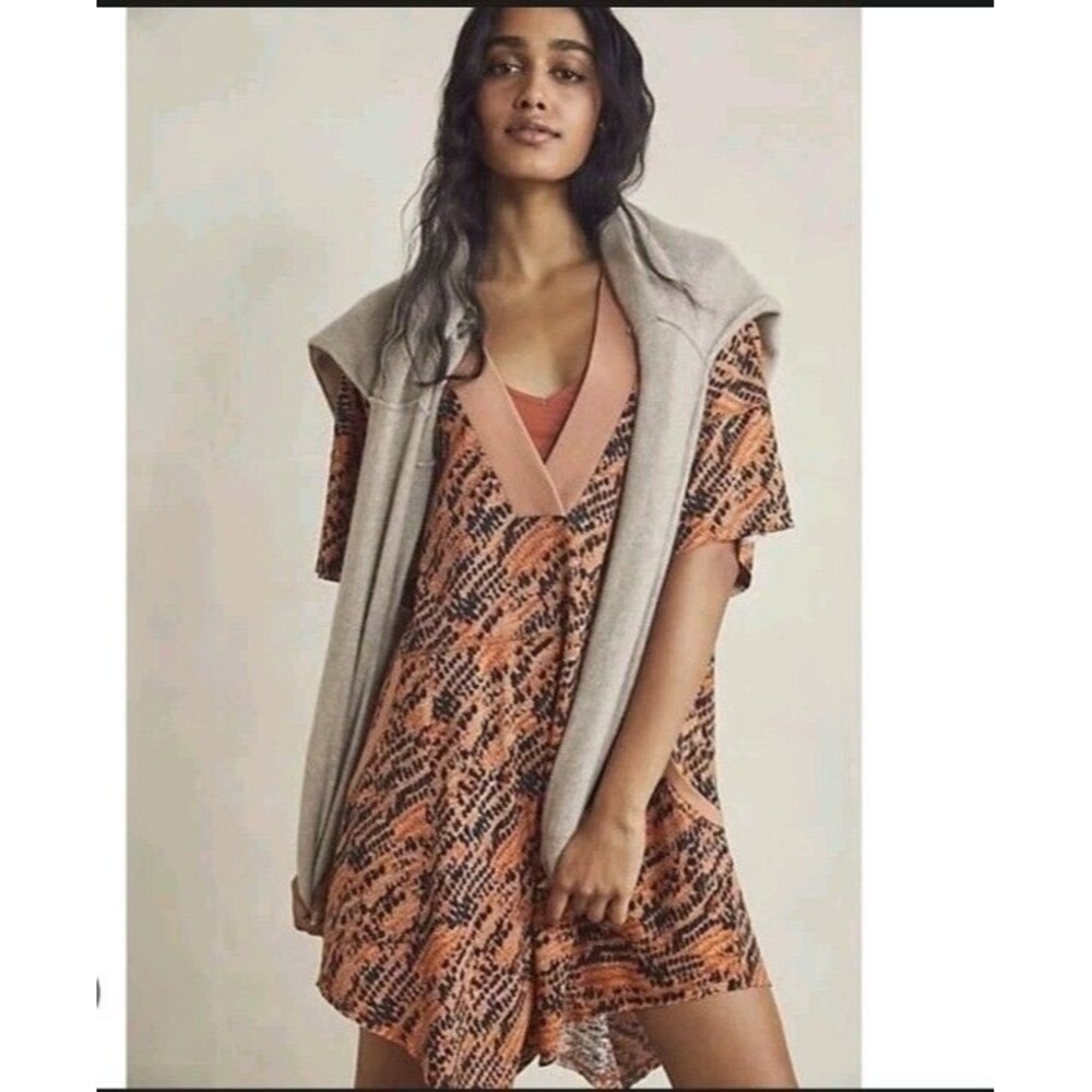 Intimately Free People Why Not Romper Printed Brown Multi Women's S Loose Fit - Picture 1 of 13